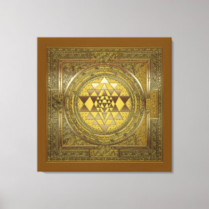 Ouro de Sri Yantra - canvas