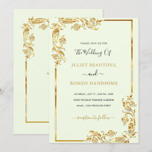 Ouro Deixa Frame Luxury Dourado Convite Para Casam
