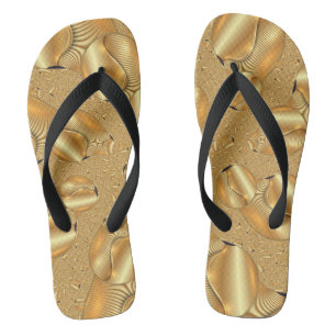 Ouro design pé sandálias flip-flops