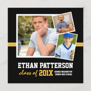 Ouro desportivo do preto do anúncio da graduaçã