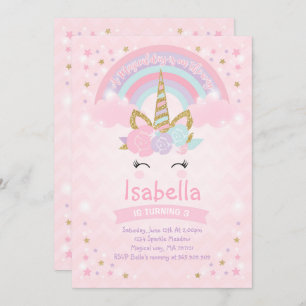 Ouro do rosa do convite do aniversário do