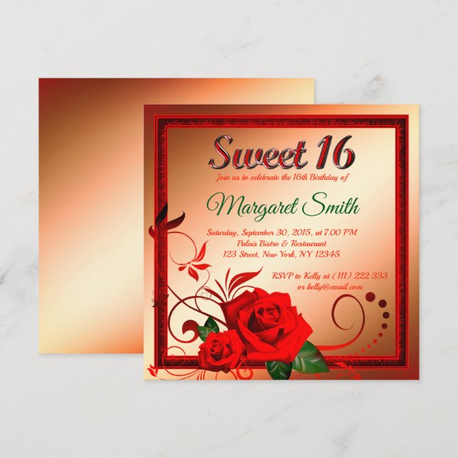 Ouro doce 16 convite (Frente/Verso)