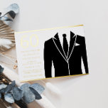 Ouro Dourado e Festa de aniversário preto e colado<br><div class="desc">Dourado e preto Fato e gravar 60ª Festa de aniversário Folha de Ouro Convite Dusty Rosa Ver outros convites em nossa Loja de Ninhos e Nicho</div>