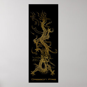 Ouro Dragon Long Art Poster
