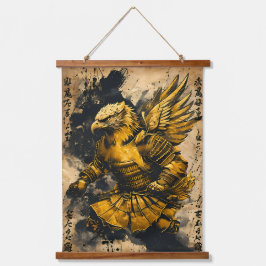 Ouro Eagle Samurai Warrior - Estilo de Tinta Japon