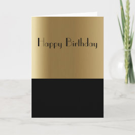 Ouro elegante & cartão de aniversário preto