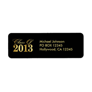 Ouro elegante/classe preta de 2013 etiquetas