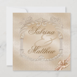 Ouro Elegante Swans Convite Formal De Casamento