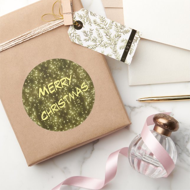 Ouro Espumante Acende O Pó De Natal. Adesivos (Presentear)