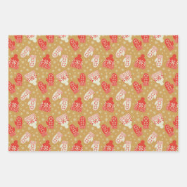 Ouro estilo Vintage chapéus e mitenes de Natal