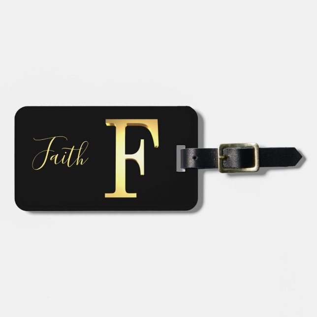 Ouro F Etiqueta de bagagem (Frente Horizontal)
