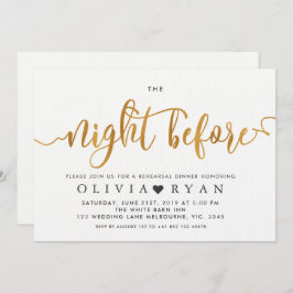 Ouro falso na noite anterior ao convite