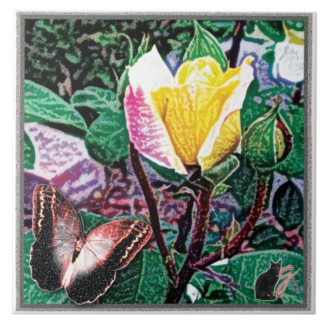 Ouro Flame Cerâmica Azulejo (Frente)