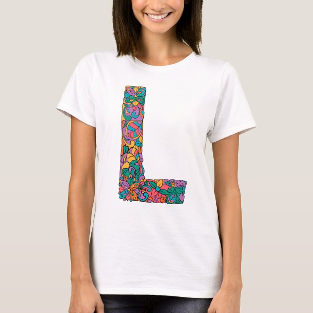 Ouro Floral - A letra L T-Shirt (Frente)
