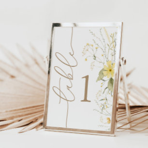 Ouro Floral Cartão de Mesa de flor selvagem