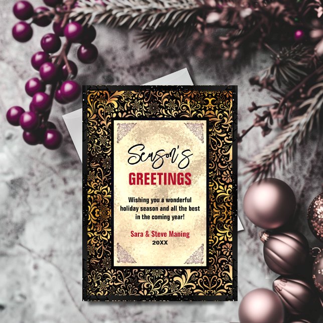 Ouro floral preto-chico Ano novo de Natal (Criador carregado)