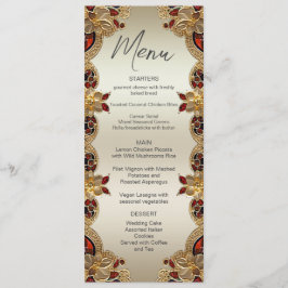 Ouro Flores Vermelho Gemstone Splendor Menu Casame
