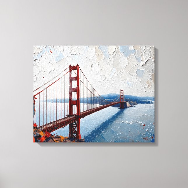 Ouro Gate Bridge Canvas Wall Art (Frente)
