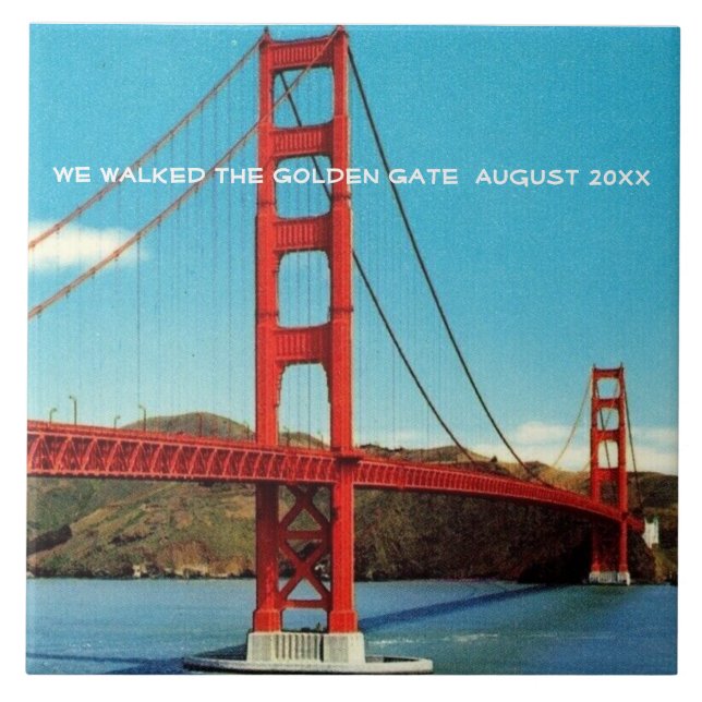 Ouro Gate Bridge Memory Cerâmica Azulejo (Frente)