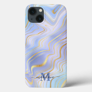 Ouro Glitter Iridescente Agato de Mármore Case-Mat