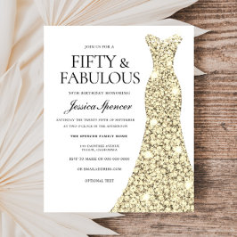 Ouro Glitter Vestido 50º Aniversário Orçamento Con