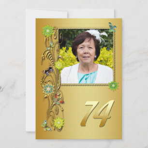 Ouro Jardim 74 Convite de aniversário
