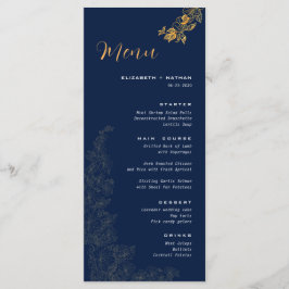 Ouro Legant Foliage Marinho Blue Wedding Menu