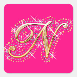 Ouro - Letra N - Adesivo