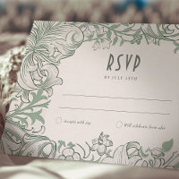 Ouro Lily Sage - Cartão RSVP de Casamento Morris