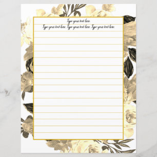 Ouro Magnolia Papel de carta Floral