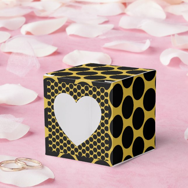 Ouro Metálico com Estilo de Ponto Preto Caixa de C (Casamento)