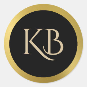 Ouro Monogrammed e etiquetas pretas