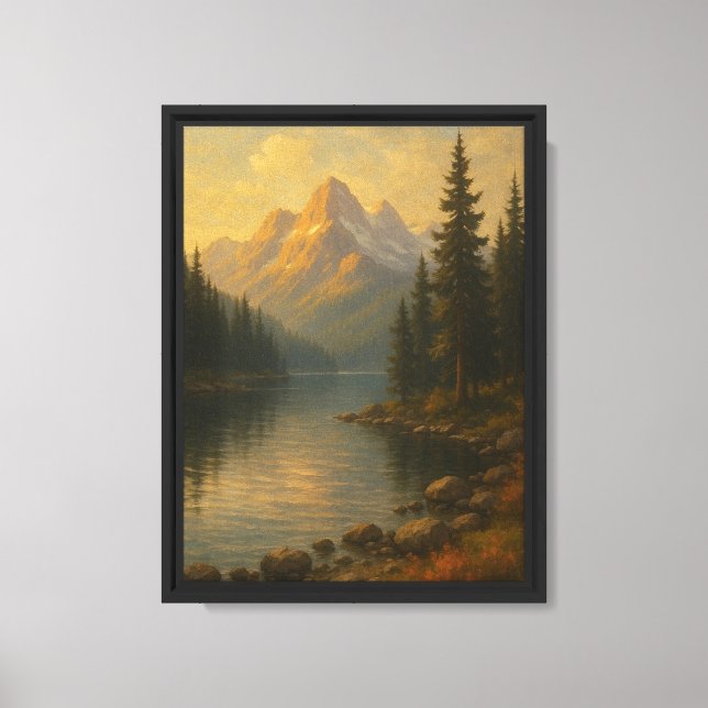 Ouro Mountain Lake Sunset Canvas (Frente)