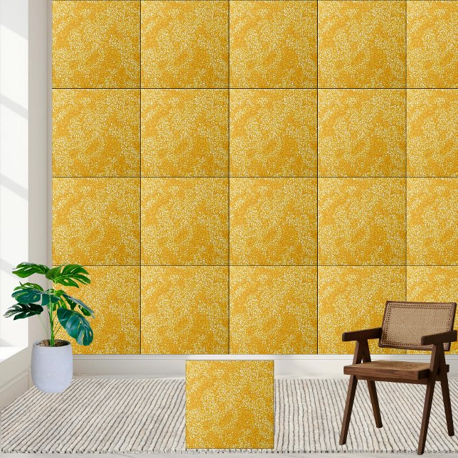 Ouro Padrão Floral Estilo de Azulejo Cerâmico 2 (Golden Floral Pattern Ceramic Tile Style 2)