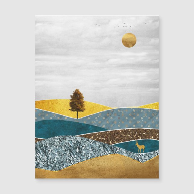 Ouro paralelo com árvore e veado (Frente)