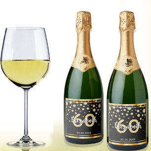 Ouro preto brilhante de 60 festas de aniversário
