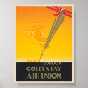 Ouro Ray Air Union France Poster vintage 1927