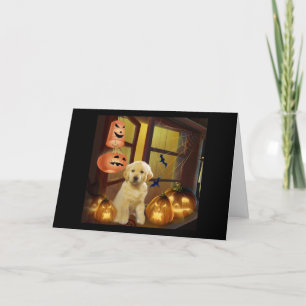 Ouro Retriver Puppy Halloween Cartão Saudação