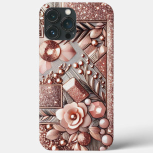 Ouro rosa elegante moderno com curva floral13