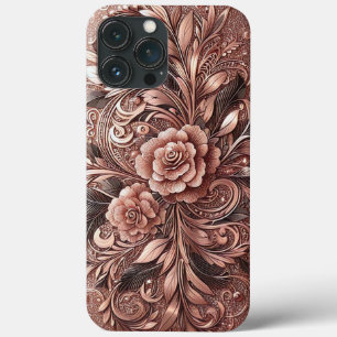 Ouro rosa elegante moderno com curva floral3