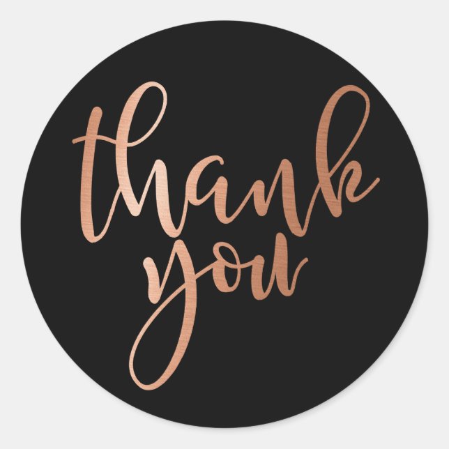 Ouro Rosa em Folha, obrigado, Adesivo (Frente)