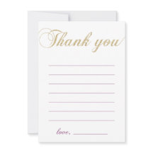 Ouro & Roxo | Bilhete de Agradecimento de Garota M