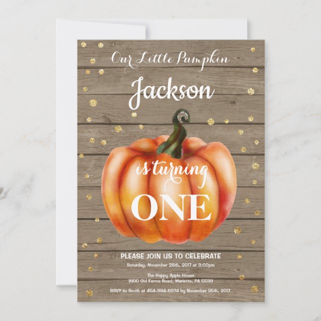 Ouro rústico do convite do aniversário da queda da (Frente)