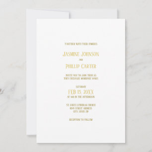 Ouro Simples - Convite de Casamento