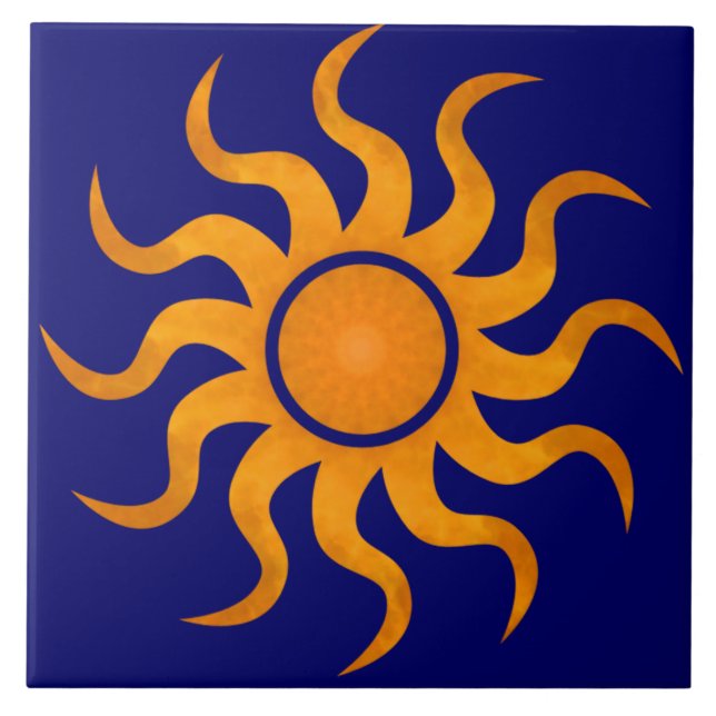 Ouro Sun Midnight Blue Azulejo - Grande (Frente)