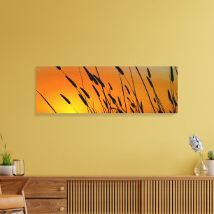 Ouro Sunset Grains Landscape Canvas Imprimir