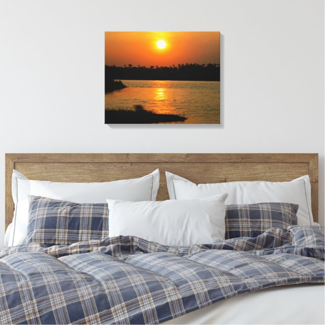 Ouro Sunset Sobre o Nilo - Arte Canvas (Insitu(Quarto))