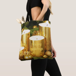 Ouro velas de Natal Banheira de Tote