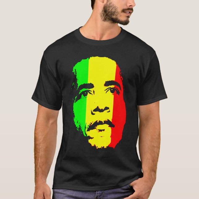 Ouro verde de Barack Obama e camisa vermelha de t (Frente)
