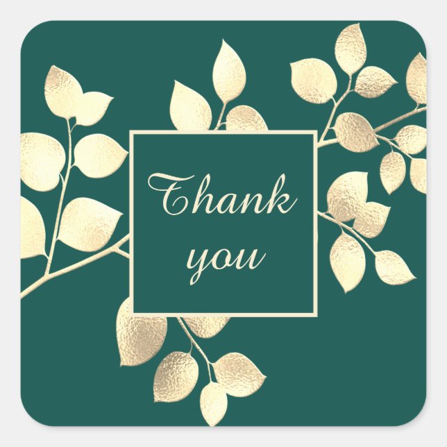 Ouro verde romântico deixa adesivo quadrado (Frente)